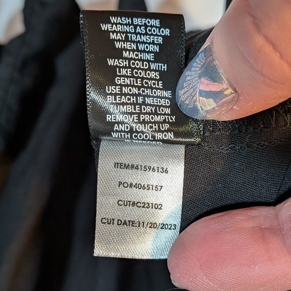 Whimsigoth Torrid Black Smocked Corset Tank Top Size 3X Ruffle Neck Tie Back - Picture 11 of 11